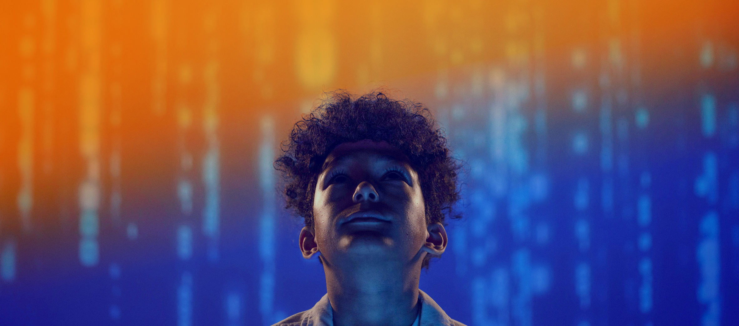 Professional blue and orange AI visual for ByteSparks