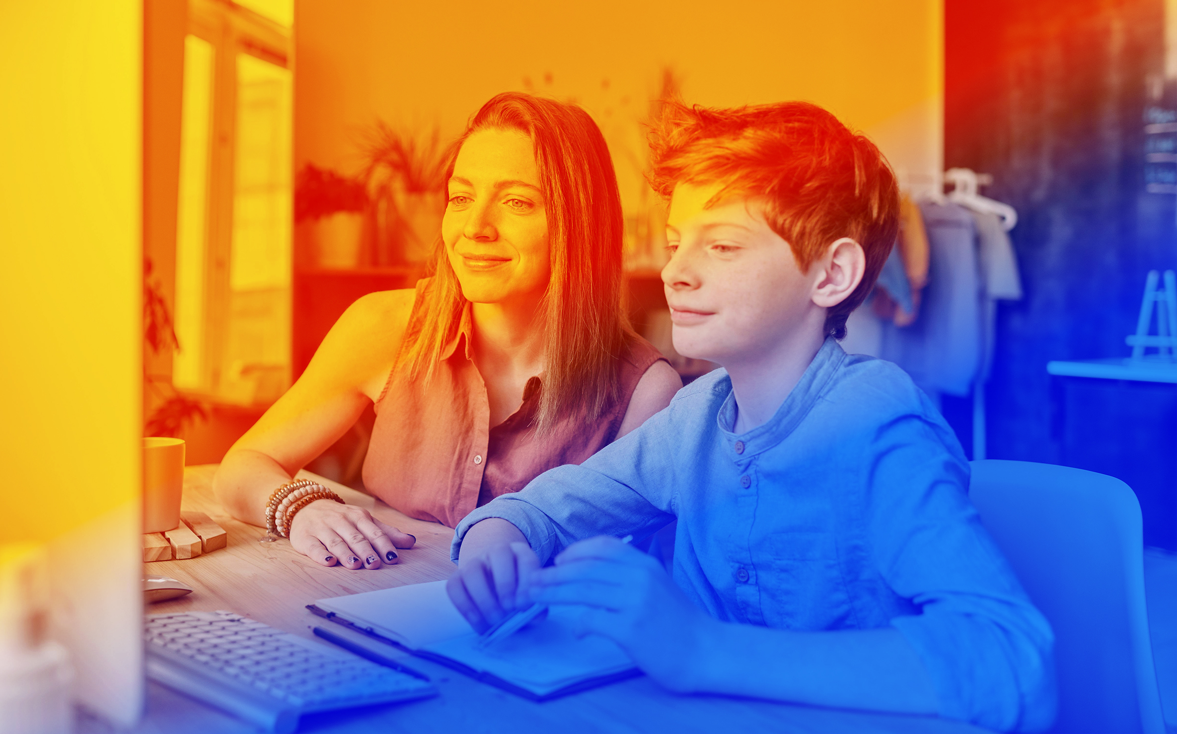 Blue and orange AI visual representing practical business adoption